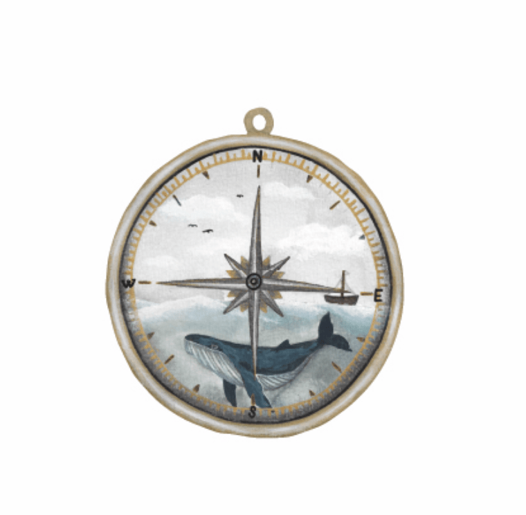 That's Mine Wallsticker Whale Compass, en del av kategorien Wallstickers - At Home Interiør