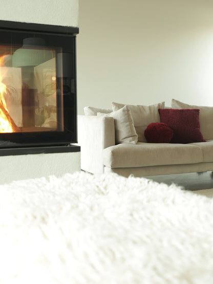 Ball Ornament Pute burgunder fluff