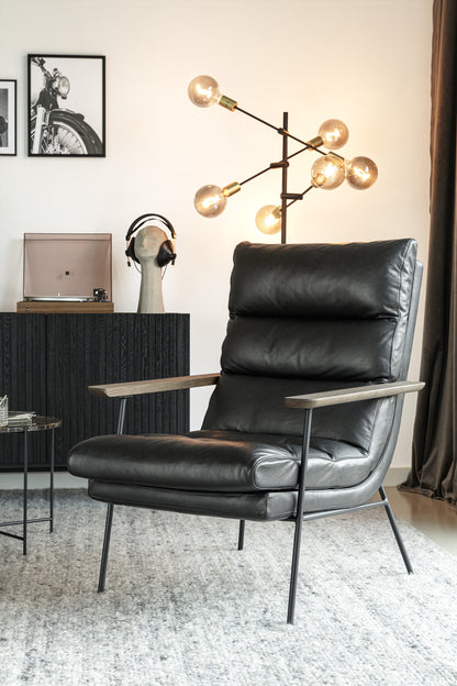 Bill lenestol høy i skinn, flere farger.