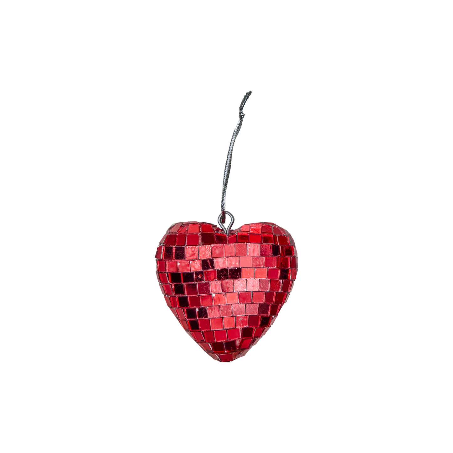 Discohjerte rødt, juletrepynt