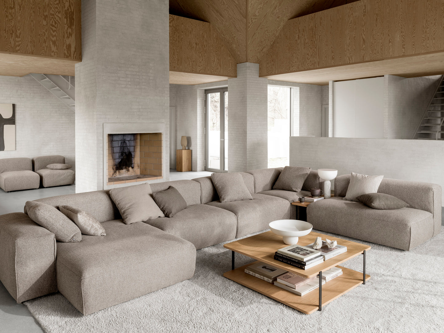 Edda XL sofa oppsett Sneak grey beige tekstil