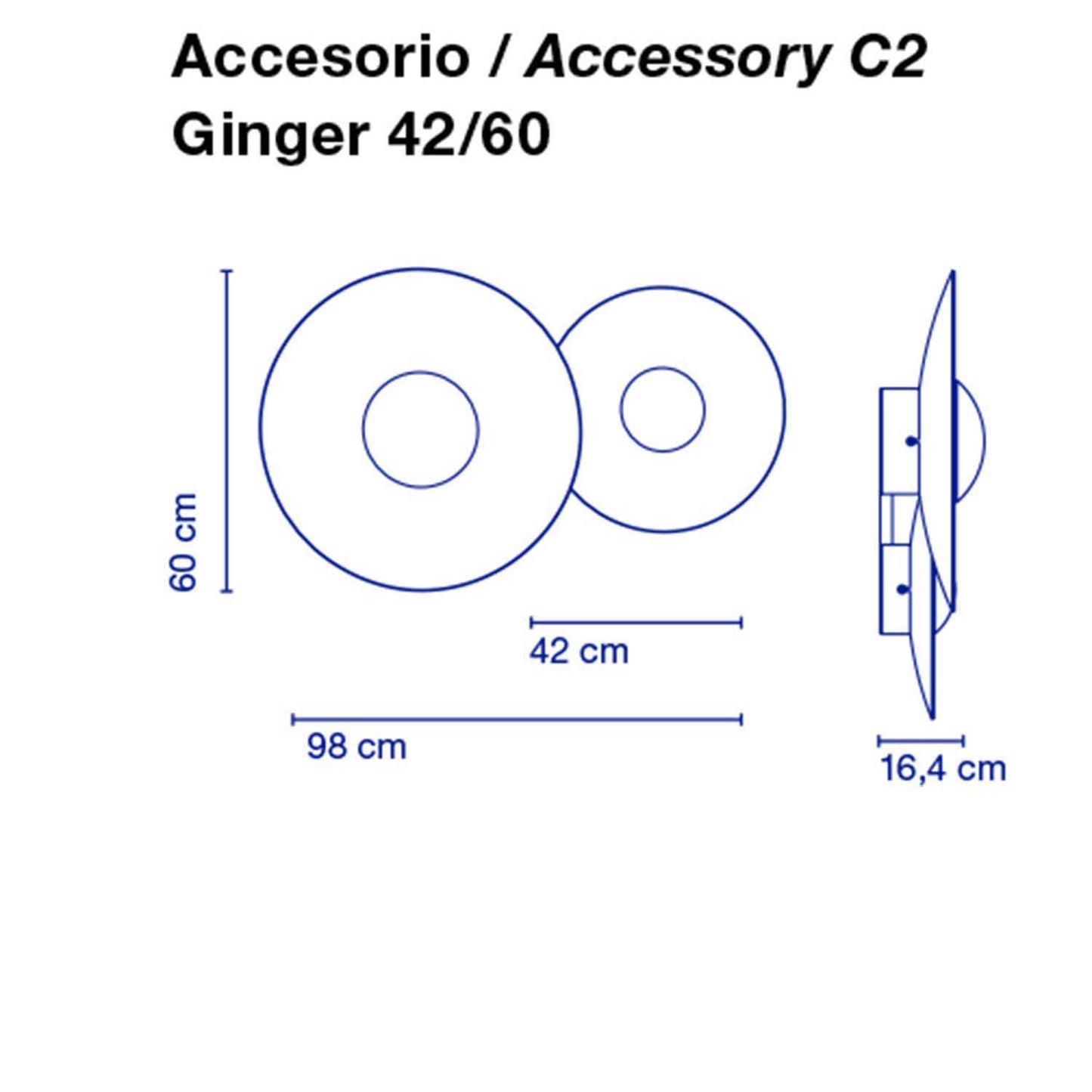 Ginger dobbel vegglampe C42/62