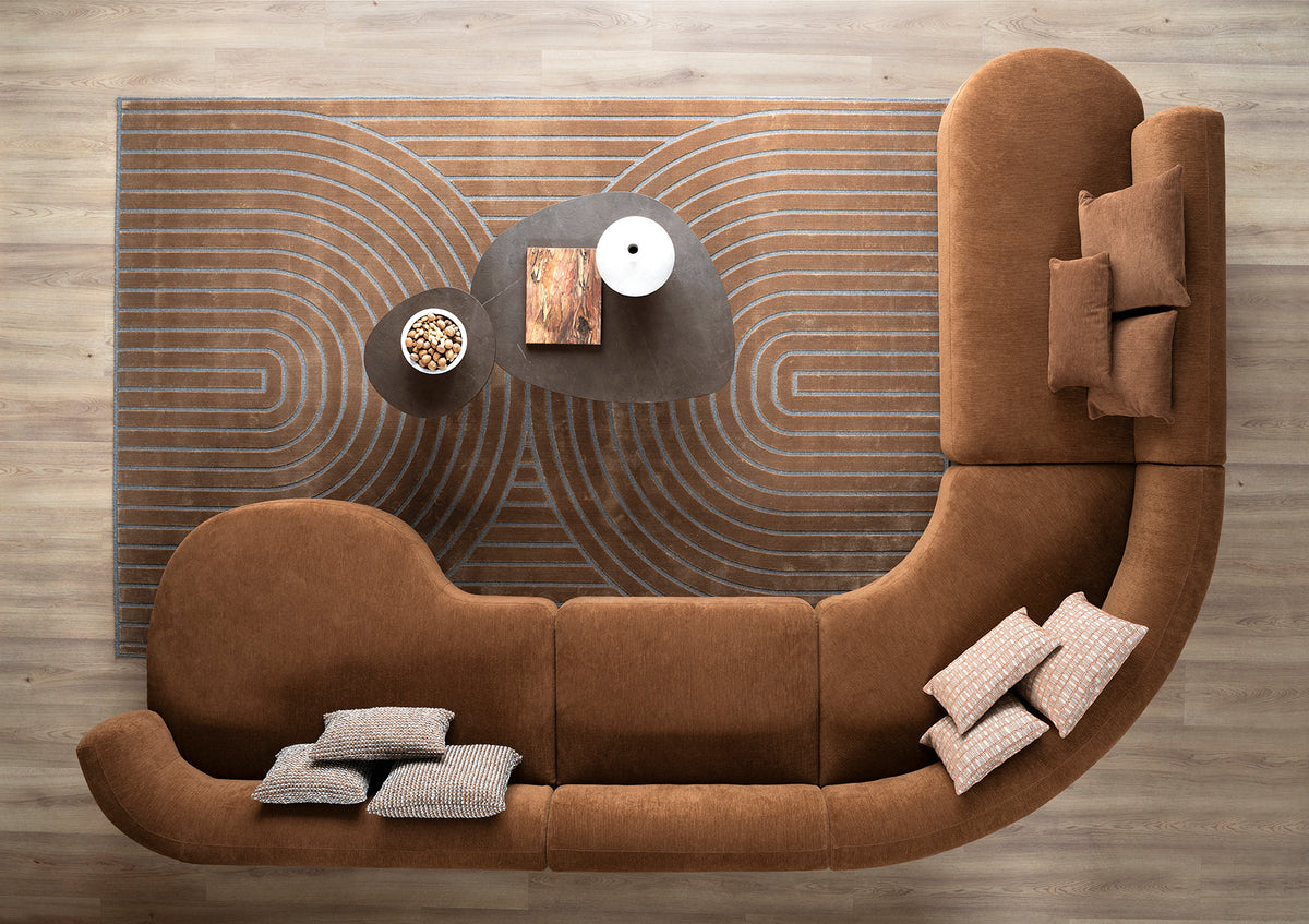 mushroom bord og mirage gulvteppe glen sofa