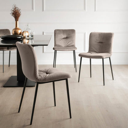 Annie spisestuestol med metallben polstret, CS1848, en del av kategorien spisestuestol - At Home Interiør