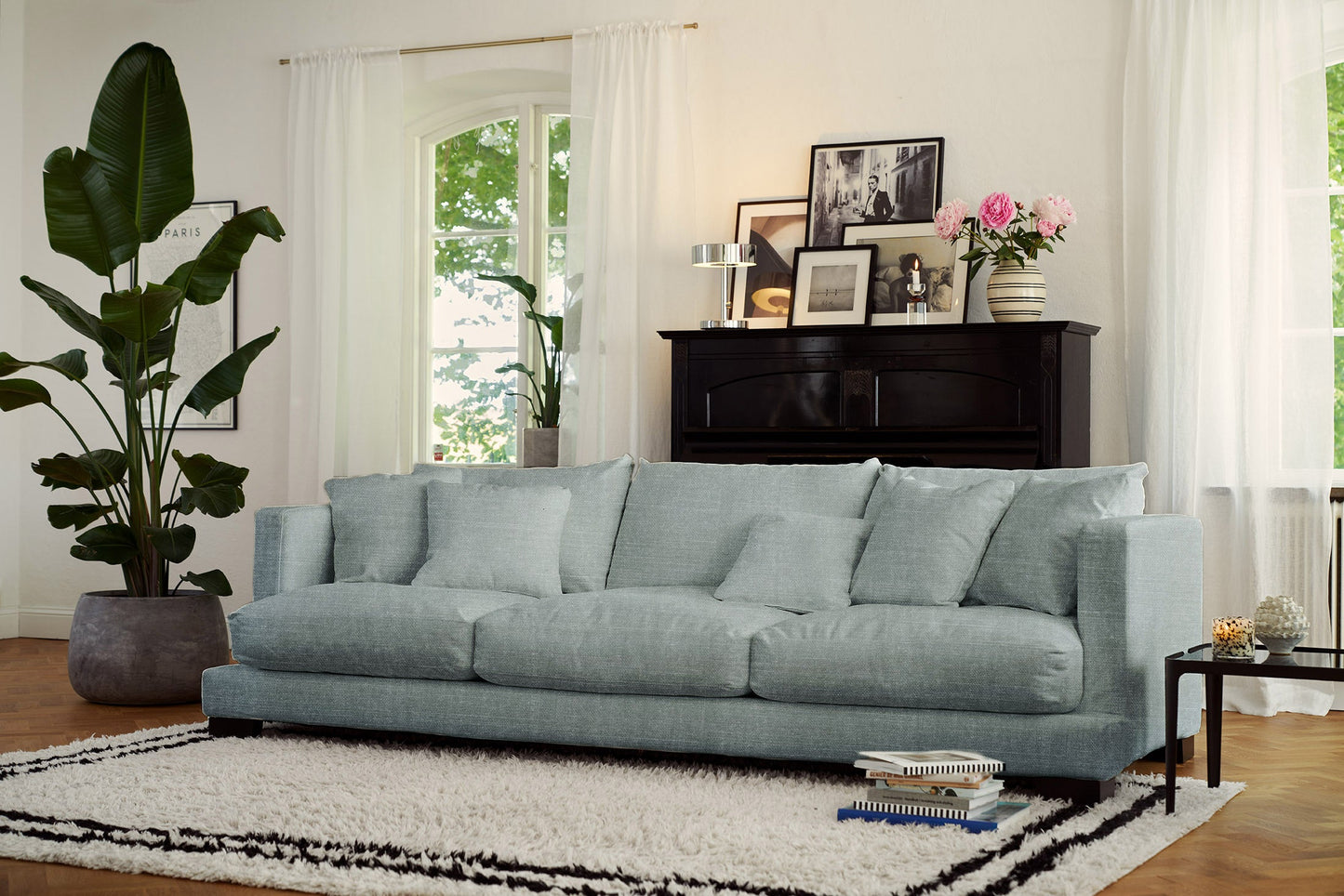 Colorado 4 - seter sofa Timber OceanBlue på lager, en del av kategorien Fast - track sofa - At Home Interiør