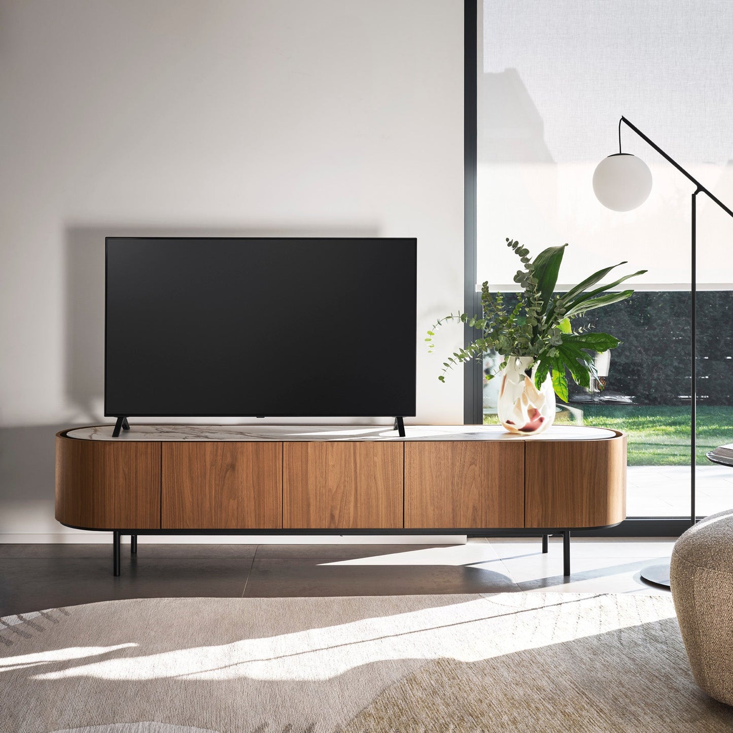 LAKE tvbenk 5 dører  225 cm Canaletto/smoke