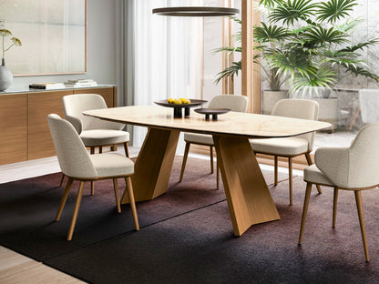 Icaro ovalt uttrekkbart spisebord fra Calligaris – mørk eik og keramikk – @HOME Oslo