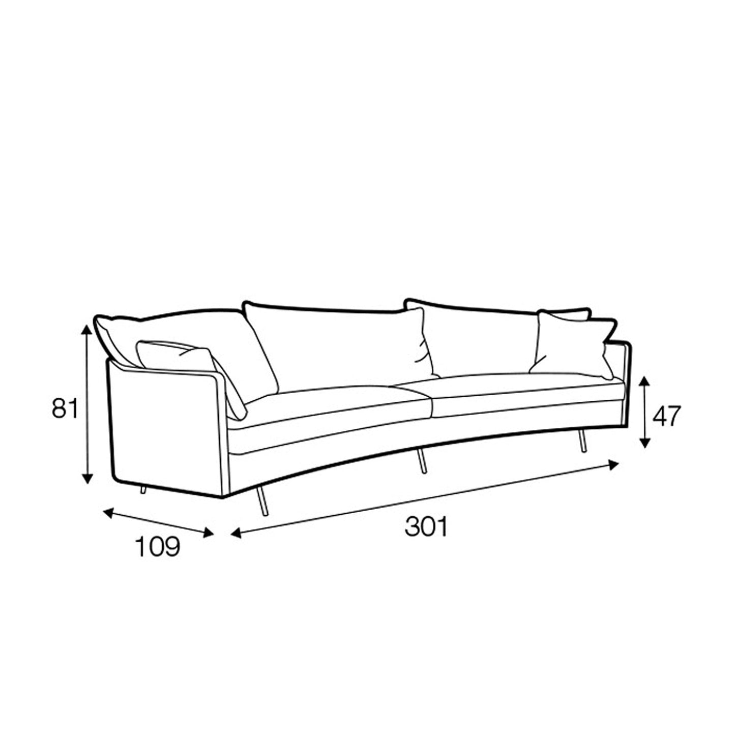 Julia 4 - seter XL sofa Round ,på lager, en del av kategorien Fast - track sofa - At Home Interiør