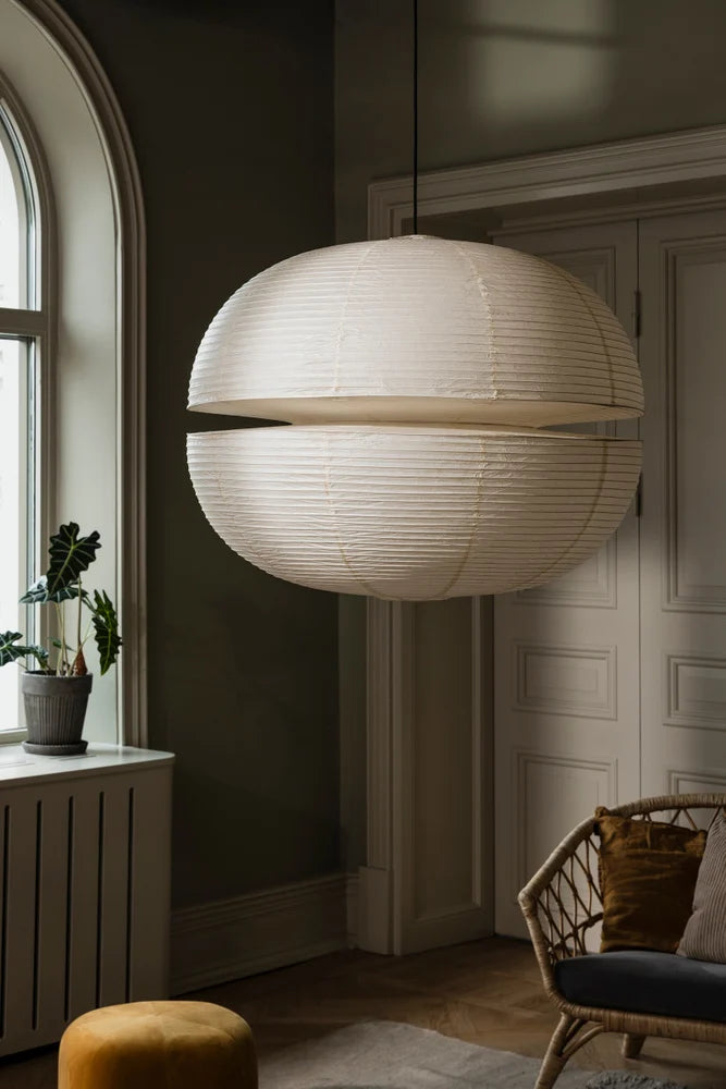 Mela lampeskjerm i beige rispapir – 60 og 80 cm