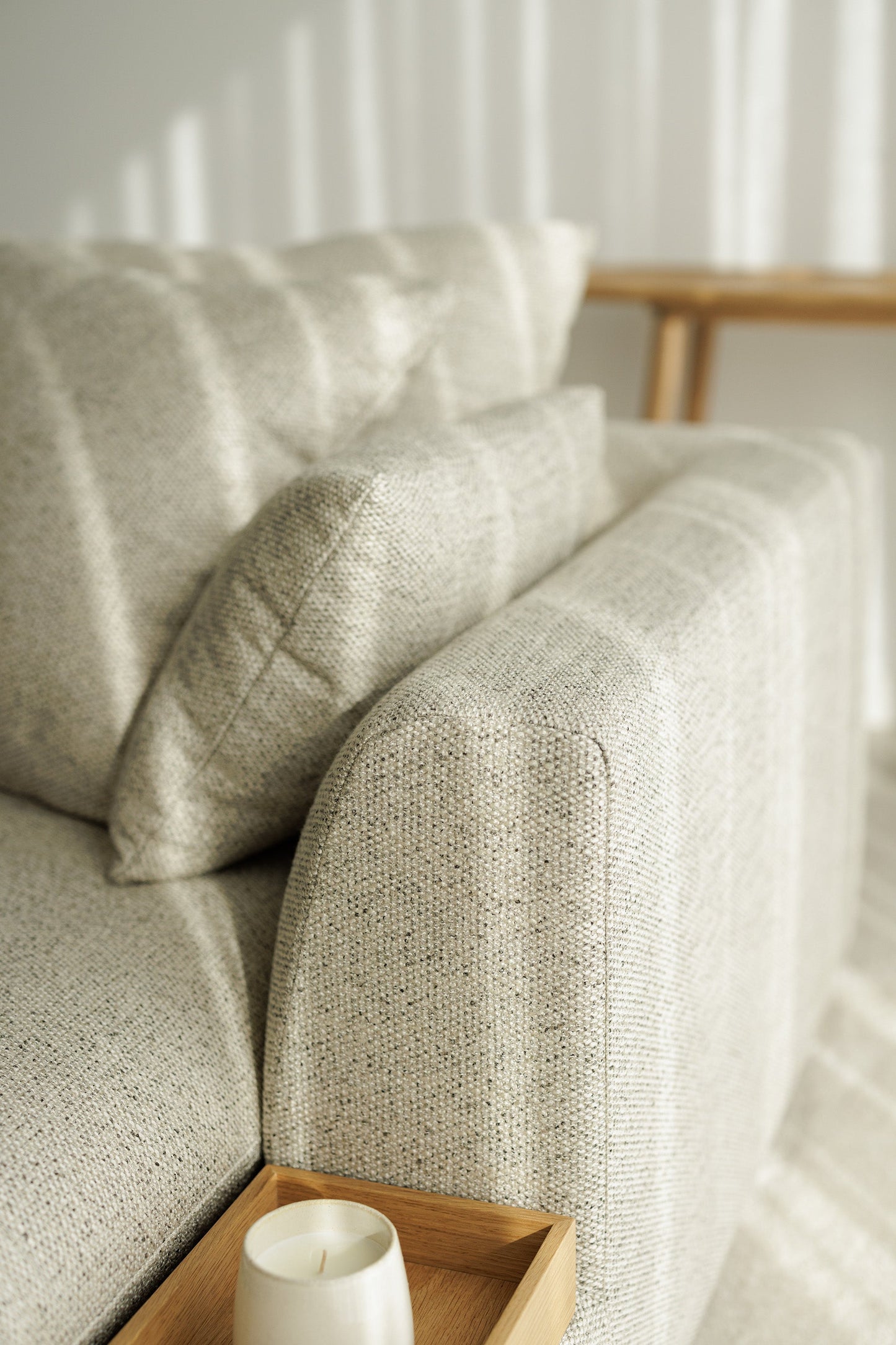 Milou sofa set 1 rock 1 natur tekstil, memoryfoam, en del av kategorien Hjørnesofa - At Home Interiør