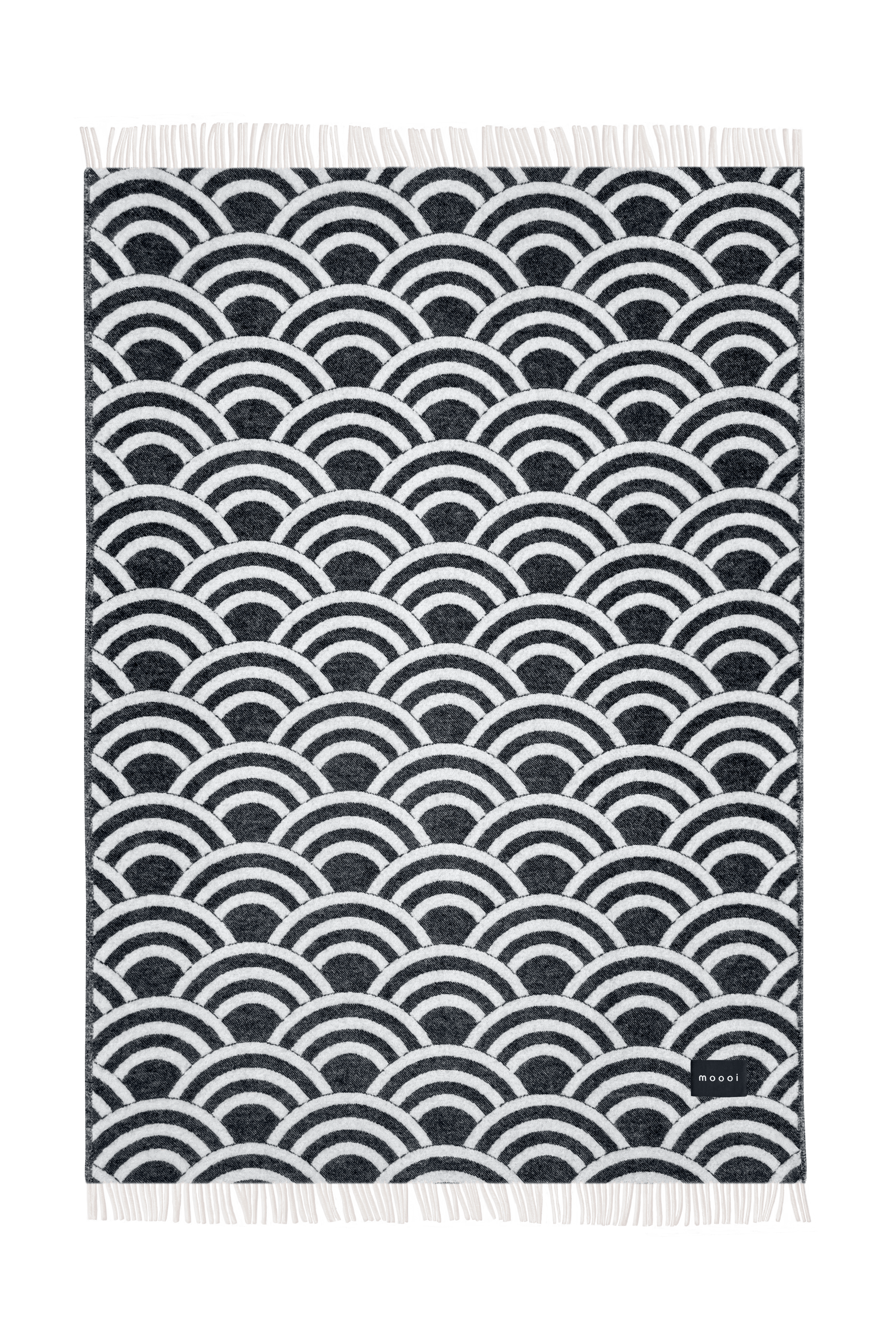 Moooi Lucky O's Blanket Black Ullpledd, en del av kategorien Pledd - At Home Interiør