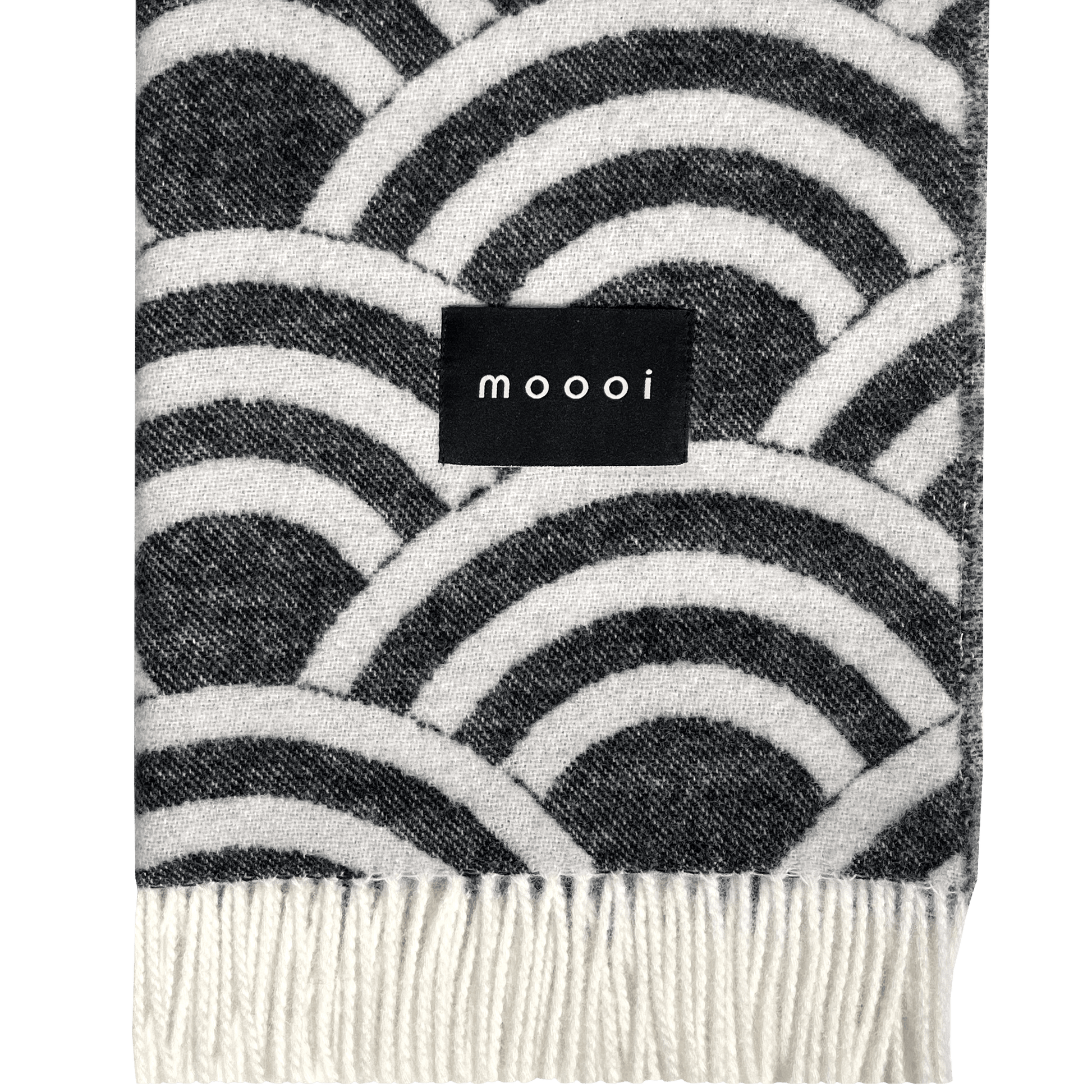 Moooi Lucky O's Blanket Black Ullpledd, en del av kategorien Pledd - At Home Interiør