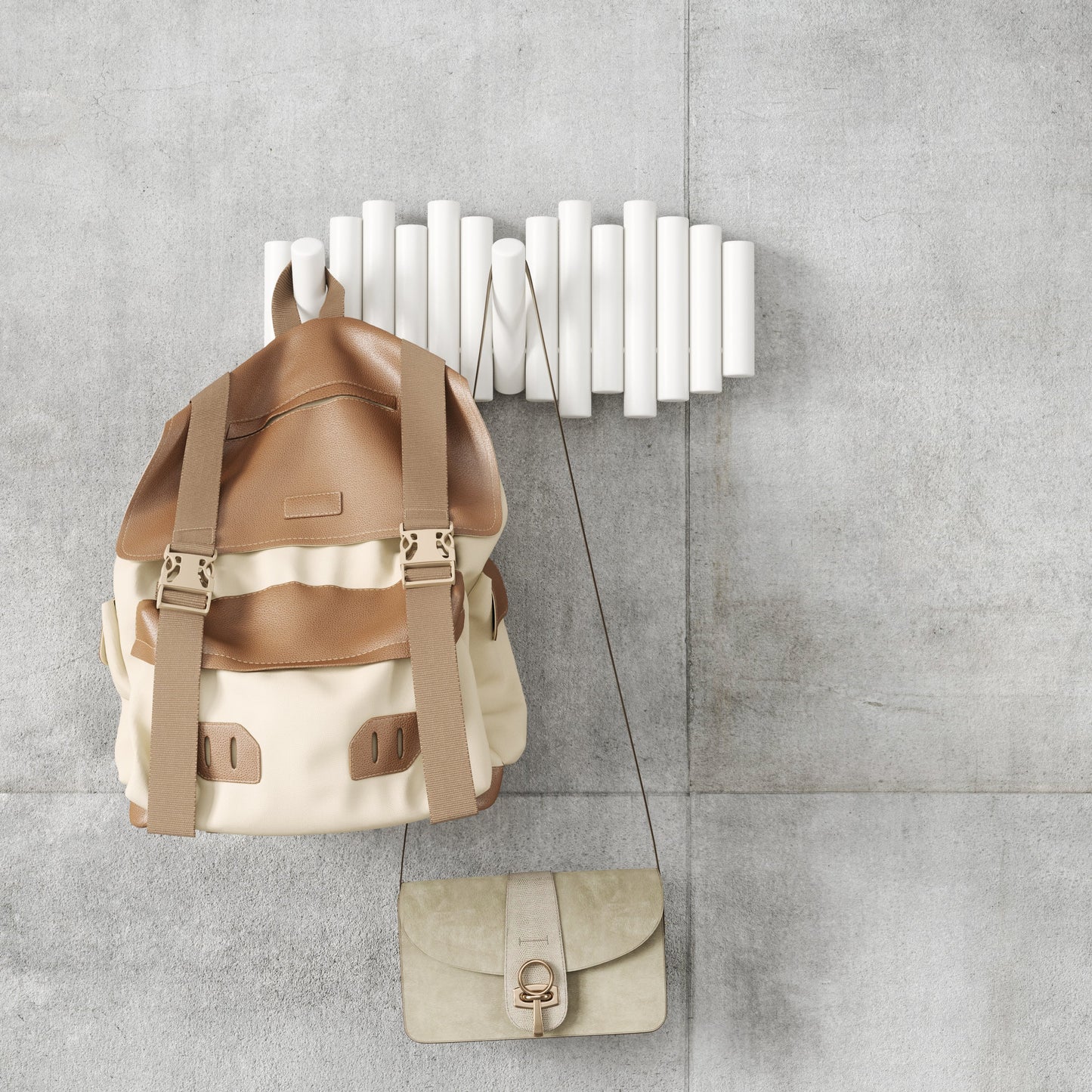 Picket knaggrekke hvit – funksjonelt design som også er veggkunst, en del av kategorien - At Home Interiør