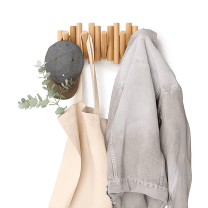 Picket knaggrekke natur – funksjonelt design som også er veggkunst, en del av kategorien - At Home Interiør