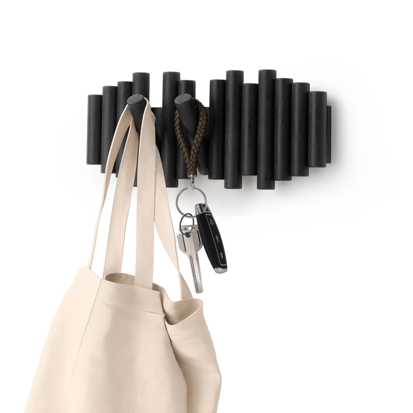 Picket knaggrekke sort– funksjonelt design som også er veggkunst, en del av kategorien - At Home Interiør