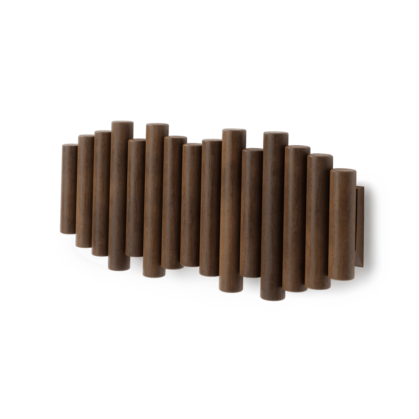 Picket knaggrekke walnut– funksjonelt design som også er veggkunst, en del av kategorien - At Home Interiør