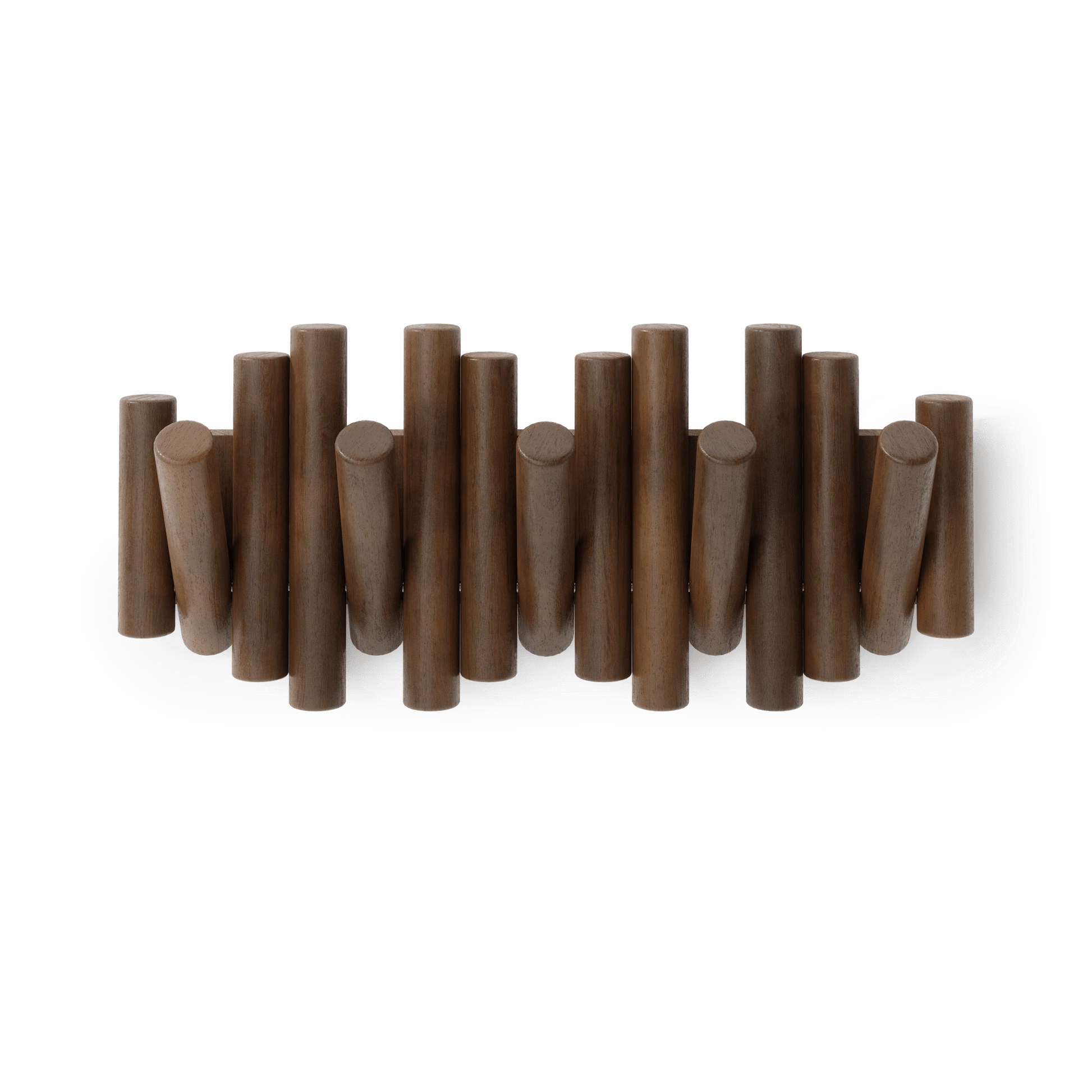 Picket knaggrekke walnut– funksjonelt design som også er veggkunst, en del av kategorien - At Home Interiør