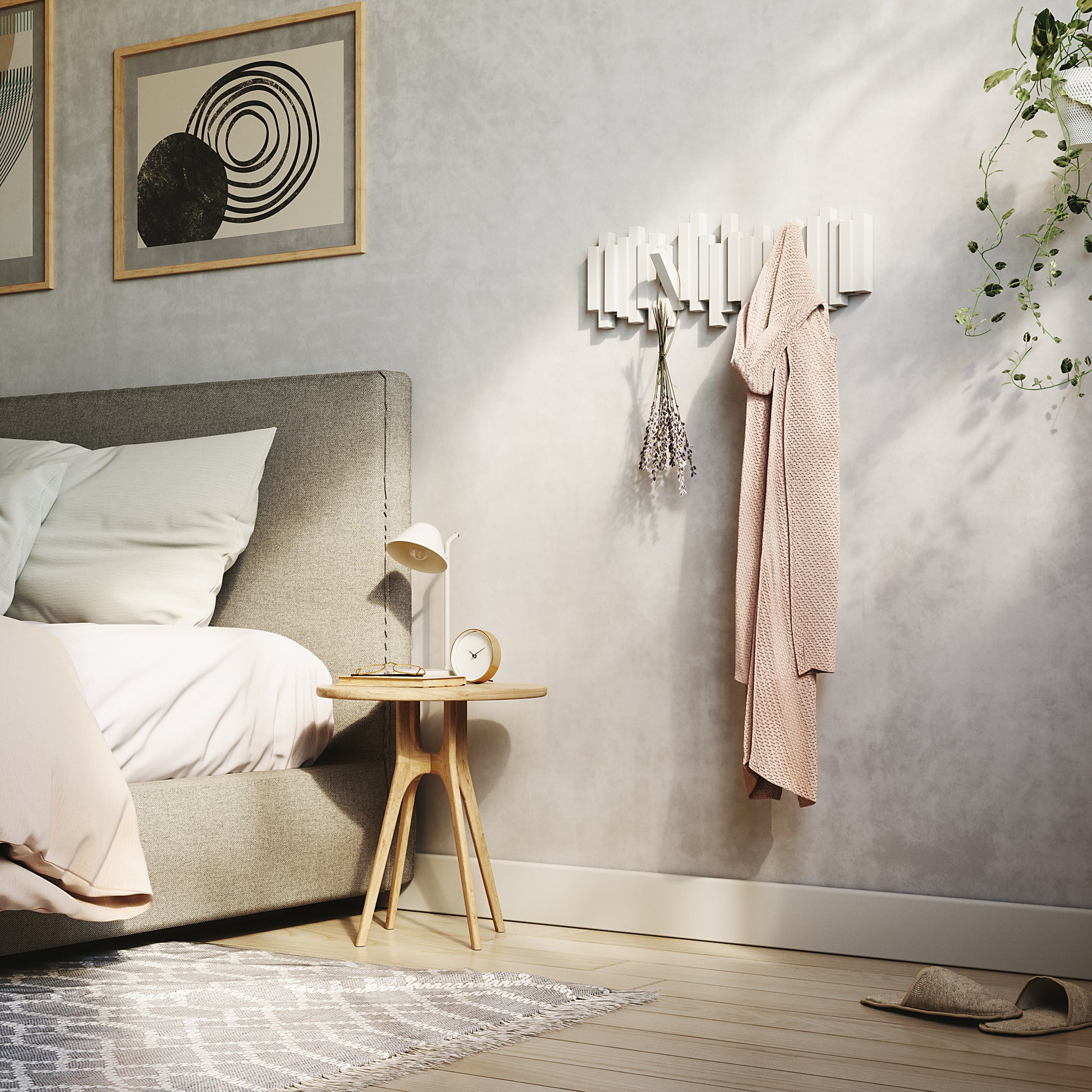 Sticks knaggrekke Hvit/sort, en del av kategorien Knagg - At Home Interiør