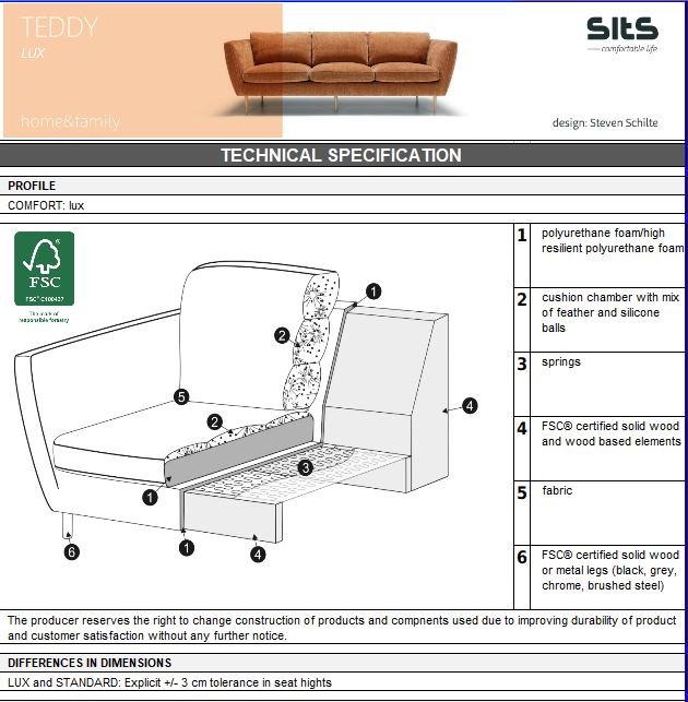 Teddy 3 - seter sofa, en del av kategorien 3 - seter - At Home Interiør