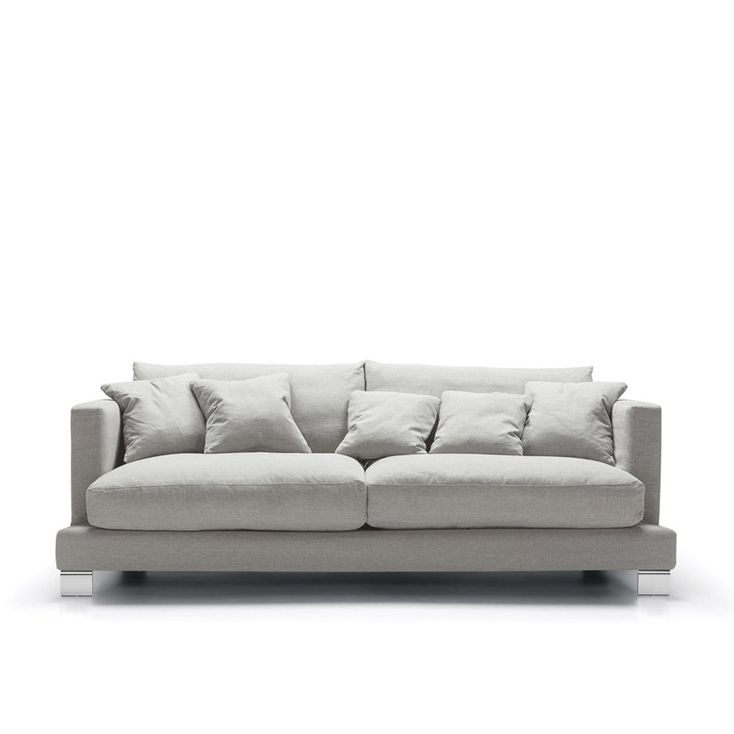 Colorado kosesofa 3-seter i mykt tekstil – dyp og komfortabel sofa med dunputer.