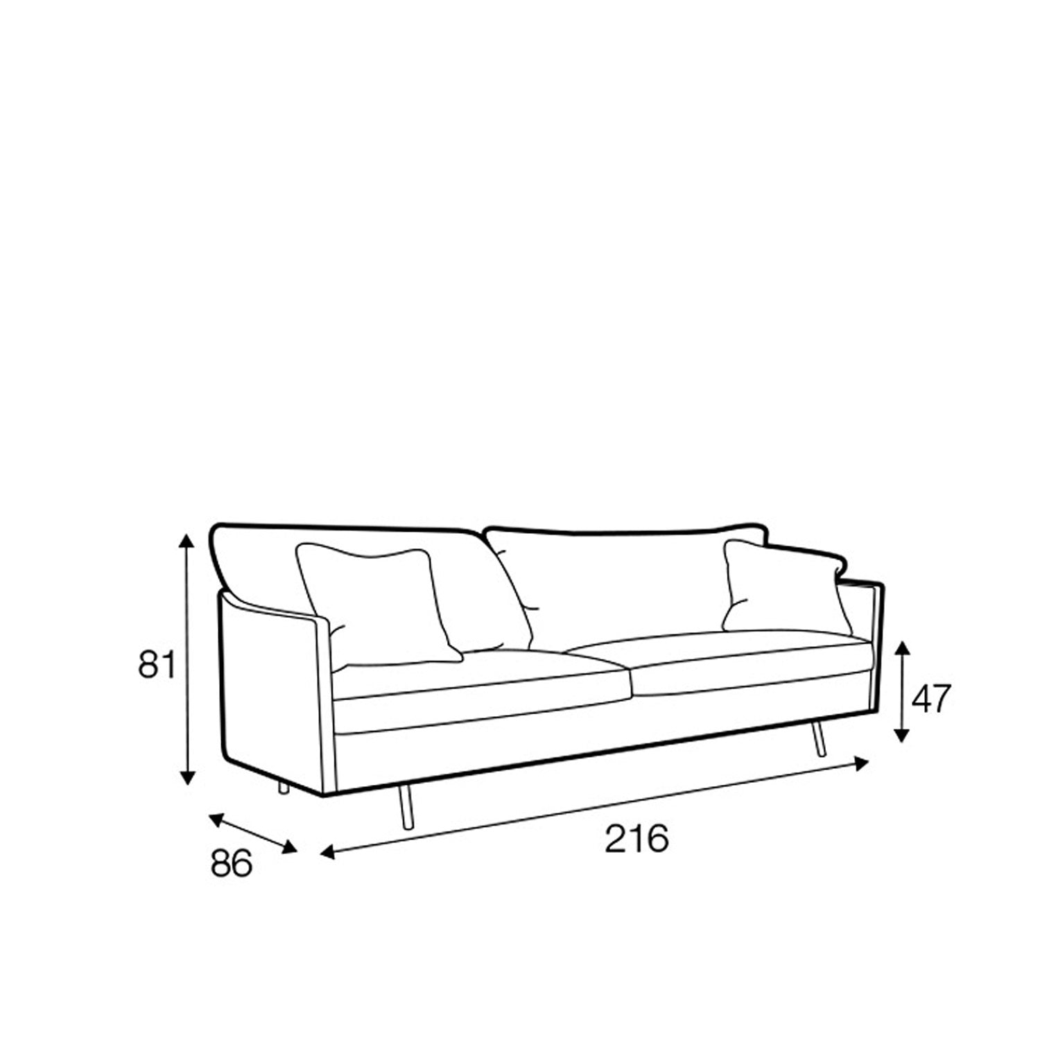 Julia 3-seter sofa Caleido Natur, en del av kategorien Fast-track sofa - At Home Interiør