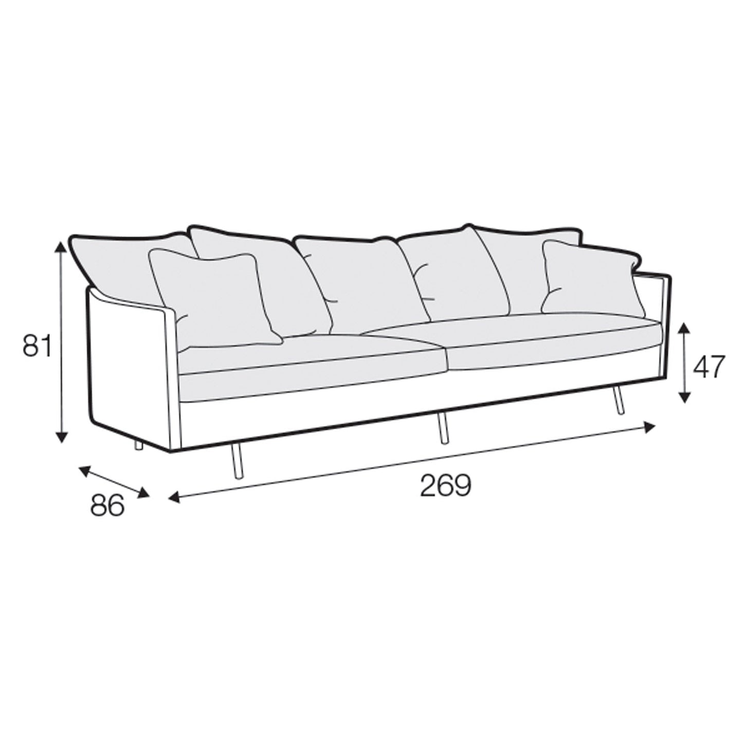 Julia 4-seter XL sofa, en del av kategorien 4-seter - At Home Interiør