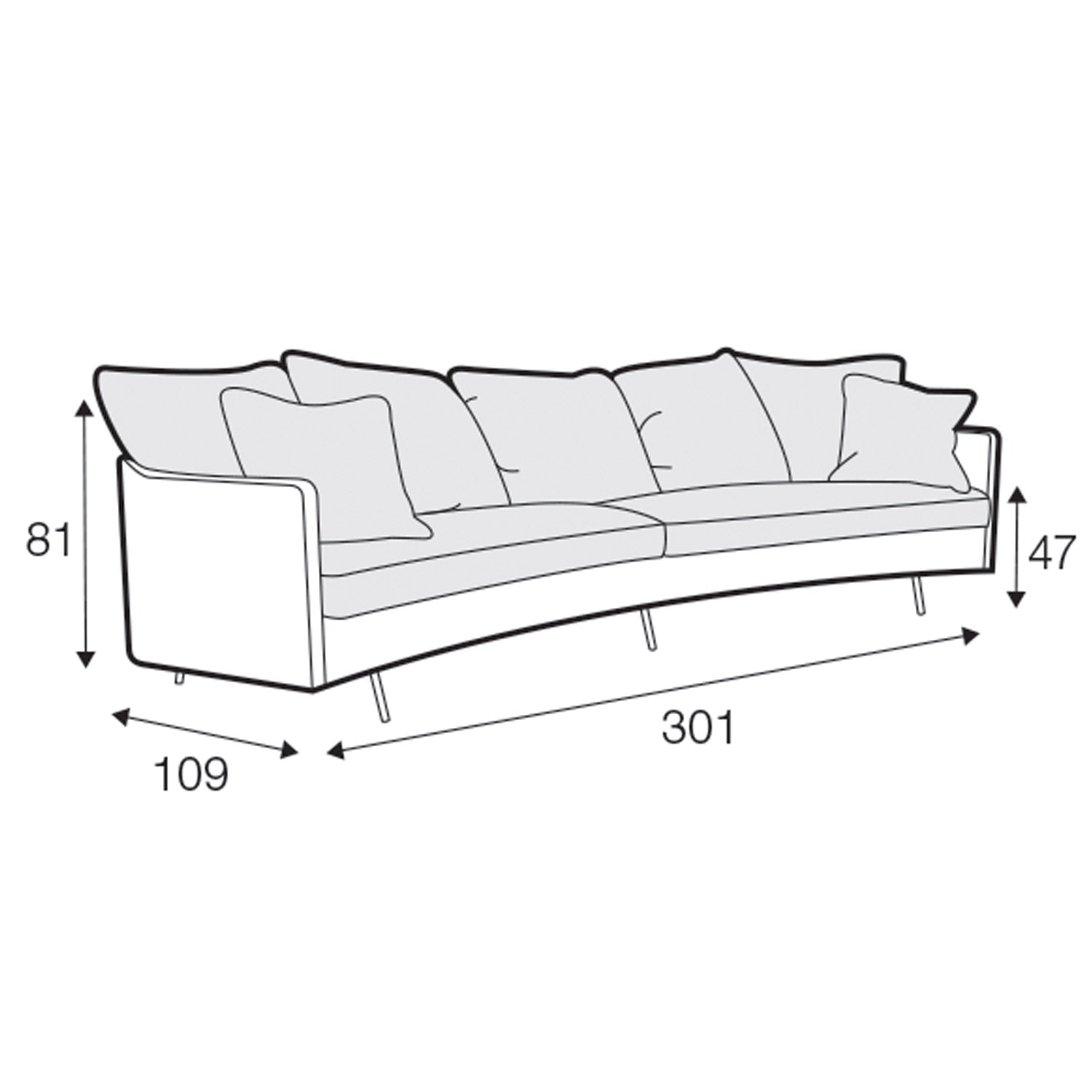 Julia 4-seter XL sofa round, en del av kategorien 4-seter - At Home Interiør